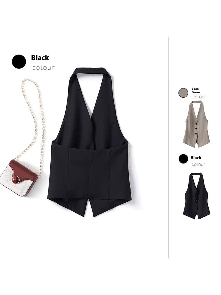 Aveline Buttoned Halter Vest