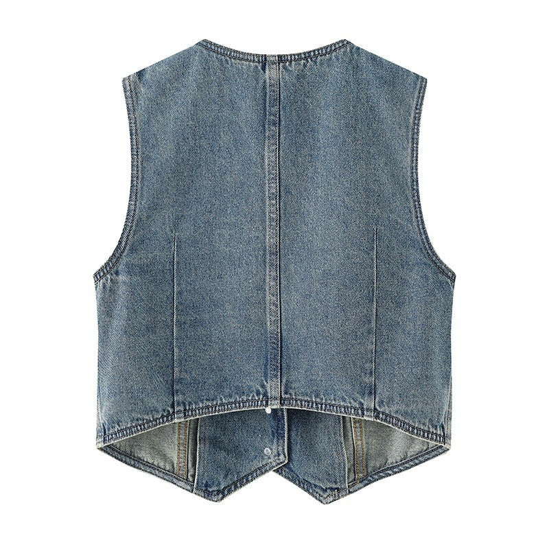Evora Denim V-Neck Jacket