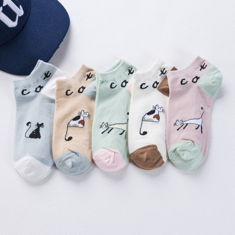 Mimi Playful Cat Cotton Socks Set