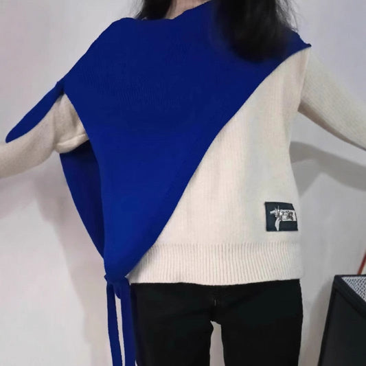 Nysa Asymmetric Knitted Shawl Vest