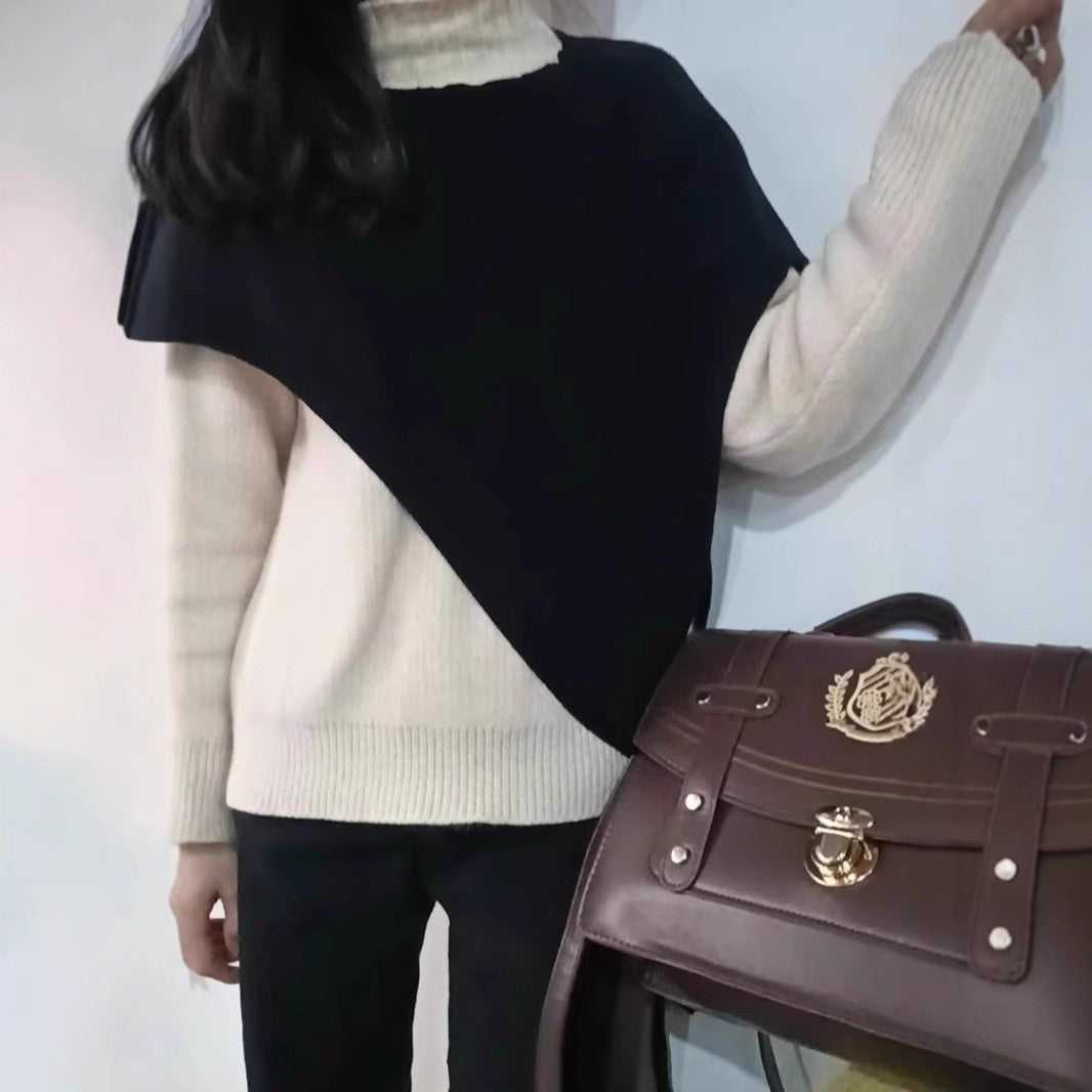 Nysa Asymmetric Knitted Shawl Vest