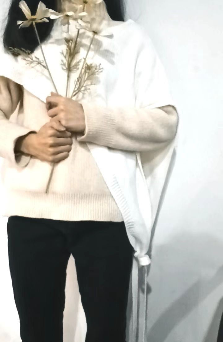 Nysa Asymmetric Knitted Shawl Vest