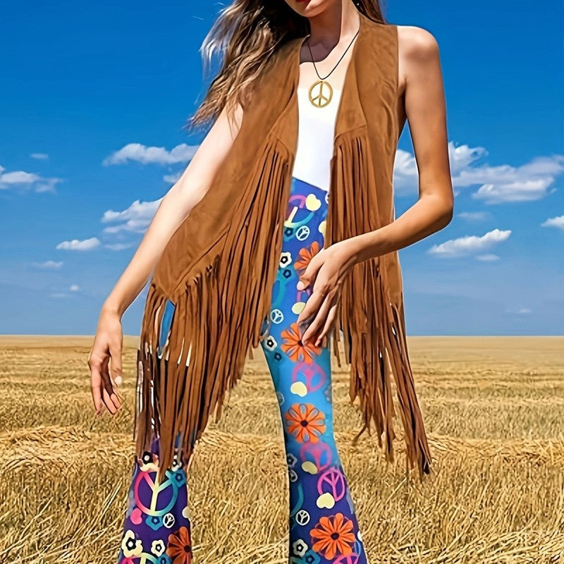 Selene Fringe Open-Front Vest