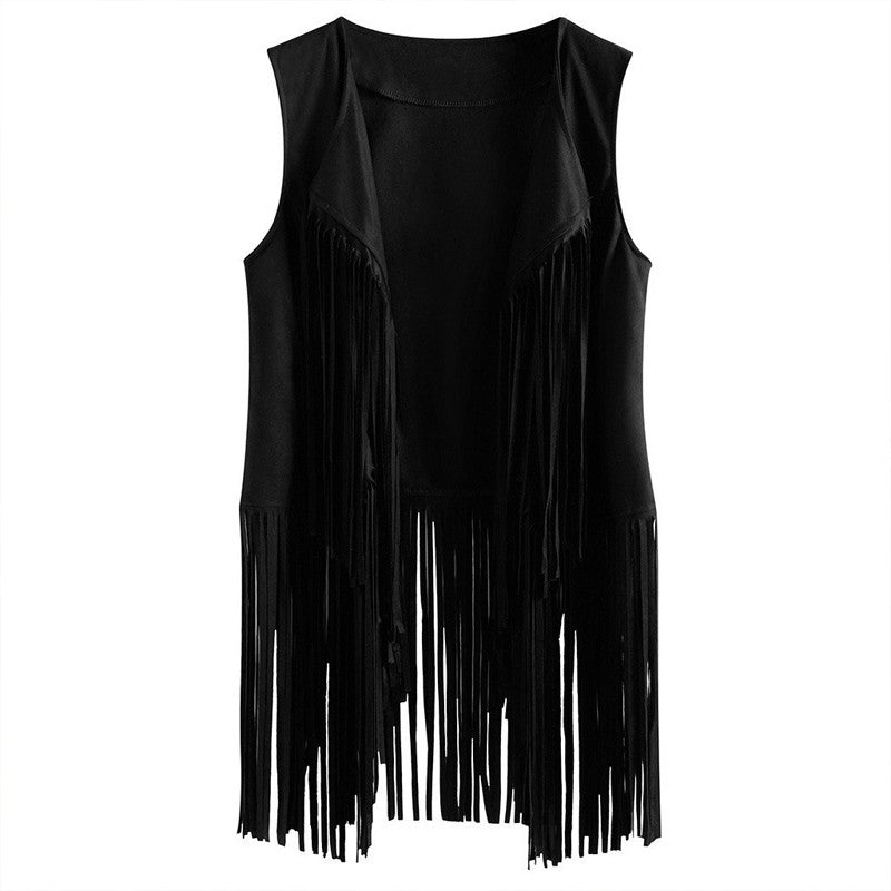 Selene Fringe Open-Front Vest